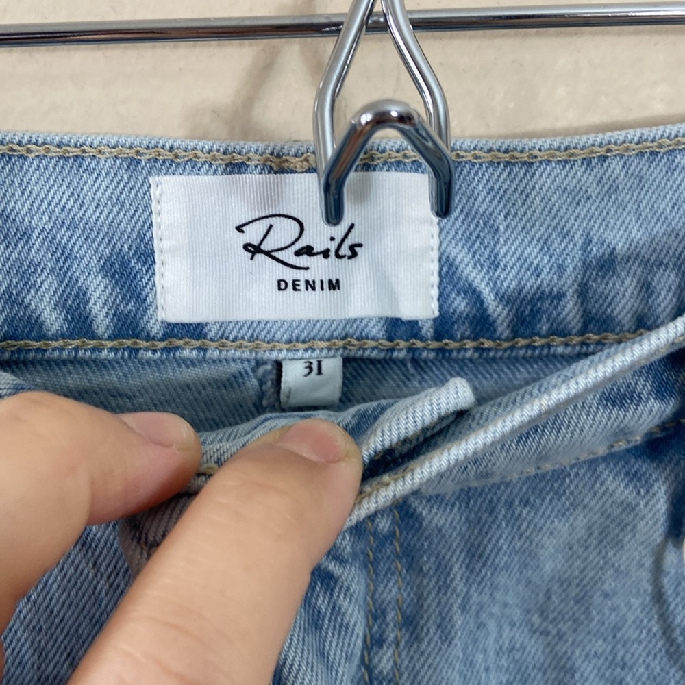 New Rails Highland Cargo Denim Skirt 12  Midi Light Wash Riviera 31" Jean Y2k - Picture 7 of 11